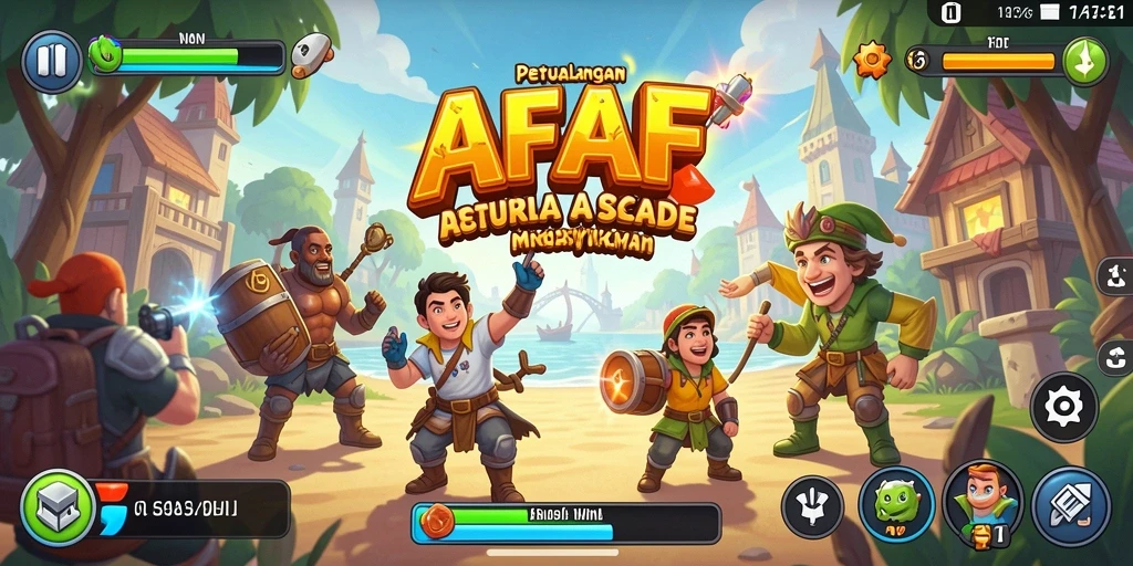 Tampilan gameplay seru dalam AFAF dengan aksi arcade yang mendebarkan.