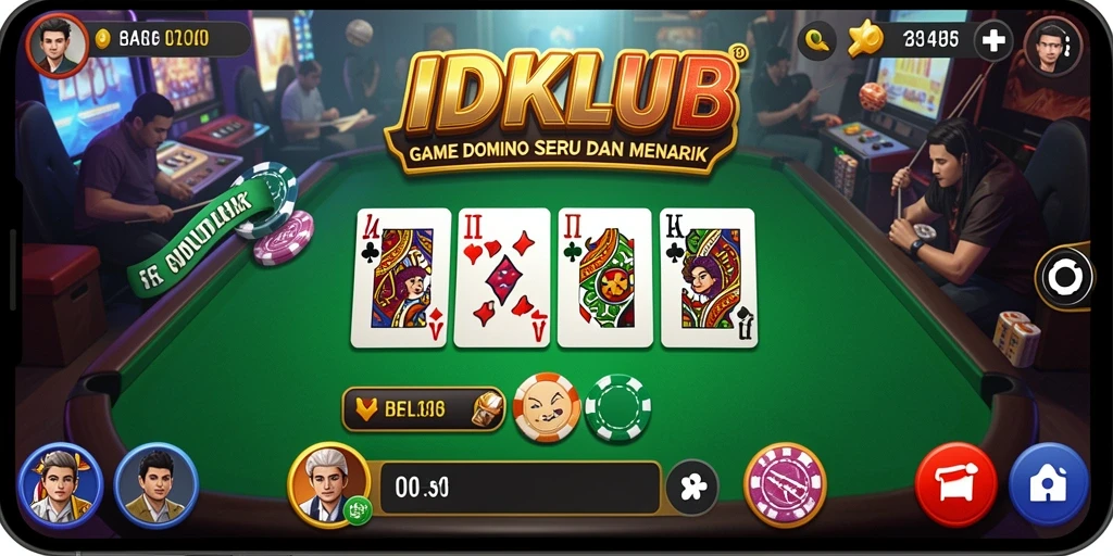 Screenshot gameplay seru dari IDKLUB dengan aksi domino yang menarik.