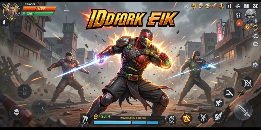Screenshot gameplay <strong>IDROK</strong> menunjukkan pertarungan intens di arena.