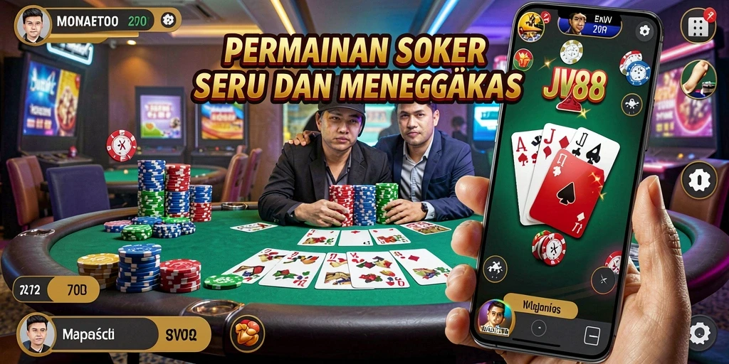Screenshot JV88 menunjukkan pengalaman bermain Poker yang menarik.