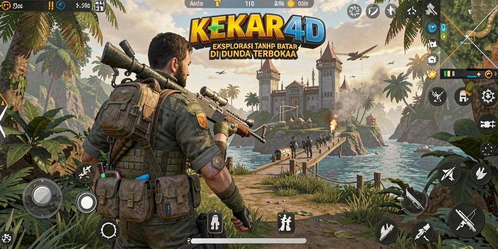 Screenshot utama KEKAR4D menampilkan petualangan epik di dunia terbuka.
