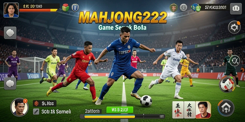Tampilan gameplay menarik dari MAHJONG222 saat pertandingan sepak bola seru.