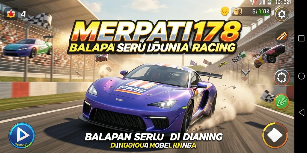Gameplay balap yang intens dan menegangkan di MERPATI178.