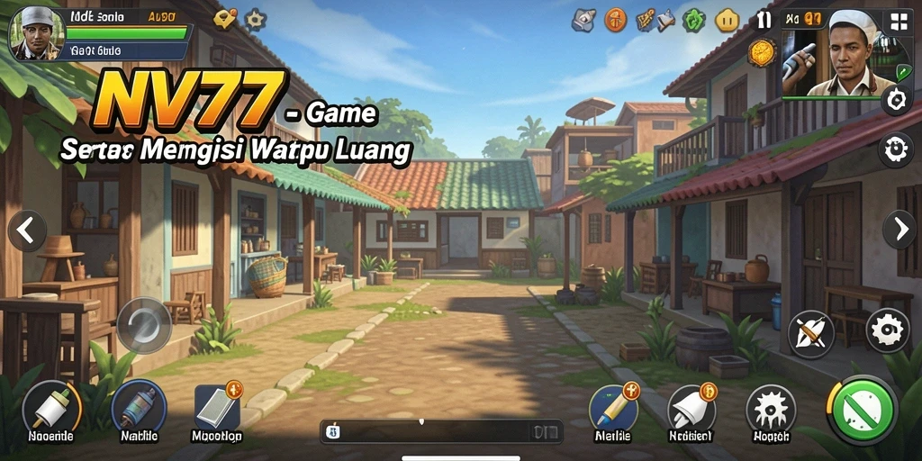Tampilan gameplay utama NV77 yang santai dan menarik.