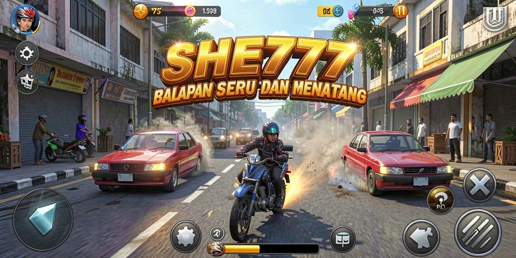 Tampilan gameplay Racing yang mendebarkan dari SHE777.