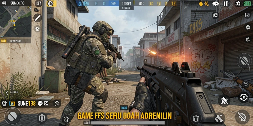 Tangkapan layar gameplay SUNEO138 yang menampilkan aksi tembak-menembak seru.
