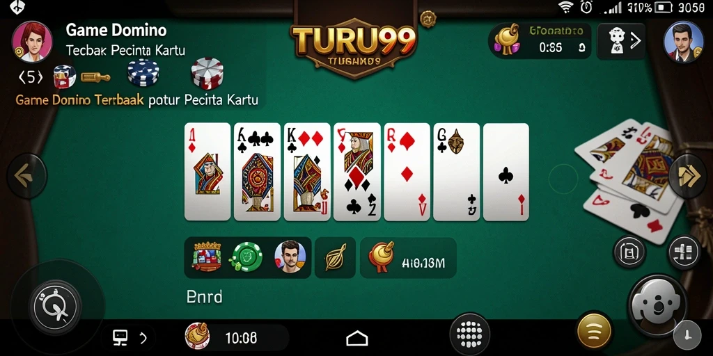 Screenshot gameplay TURU99 menampilkan aksi seru permainan domino.